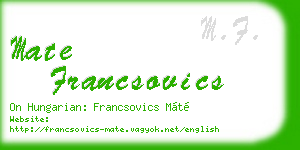 mate francsovics business card